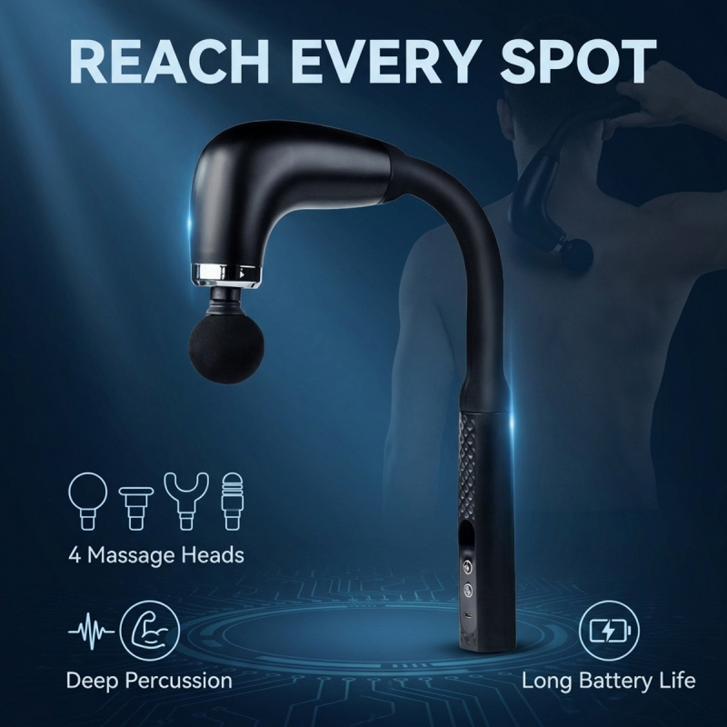 Massage Gun Deep Tissue - مسدس تدليك كهربائي للعضلات مع 4
