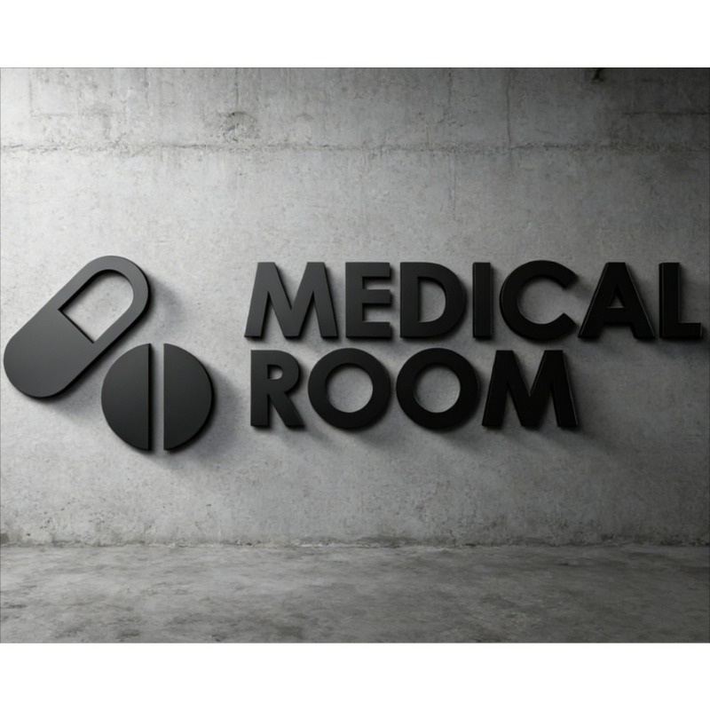 Health Wellness Clinic - لافتة غرفة طبية - لافتة باب