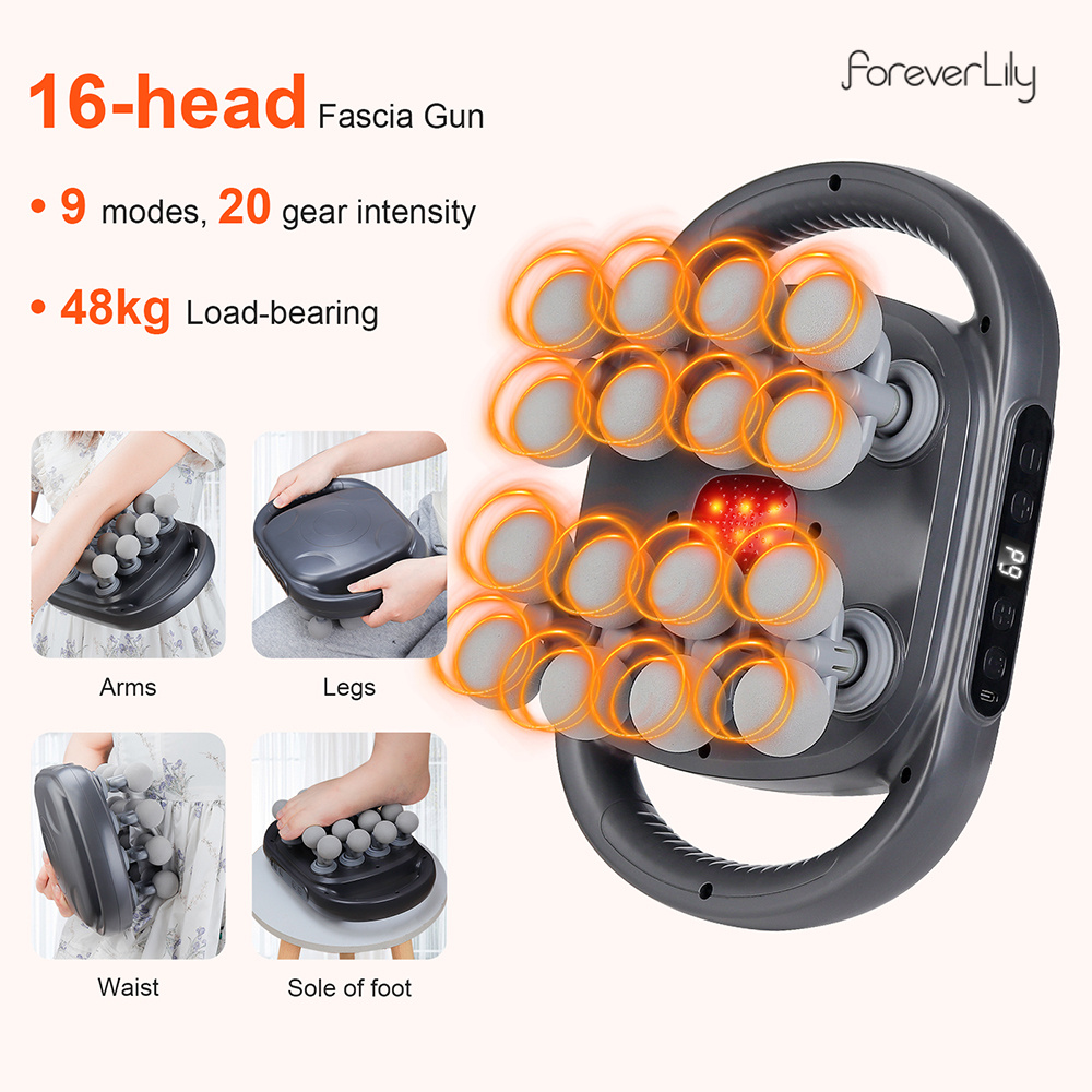 Massage Gun Deep Tissue - 16-رئيس اللفافة بندقية عالية التردد الاهتزاز