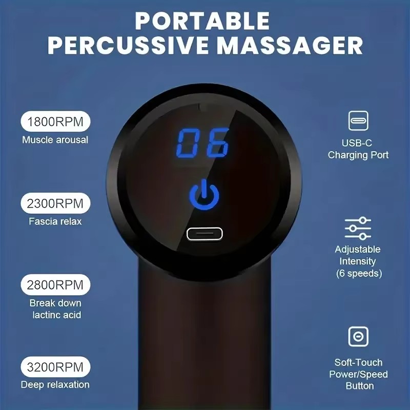 مسدس تدليك محمول أسود، جهاز تد - مراجعة Massage Gun Deep Tissue وسعره