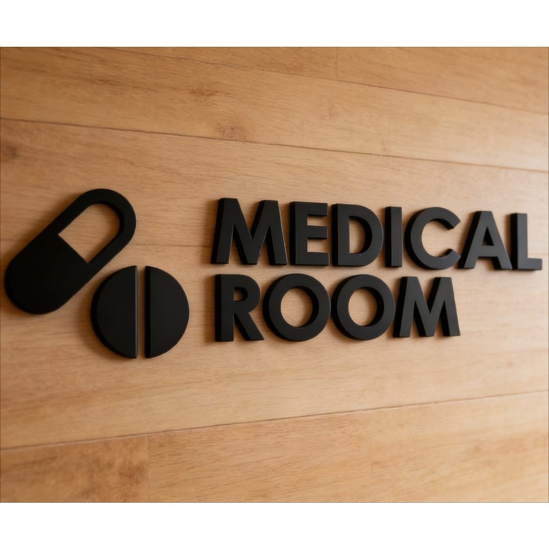 لافتة غرفة طبية - لافتة باب عي - مراجعة Health Wellness Clinic وسعره