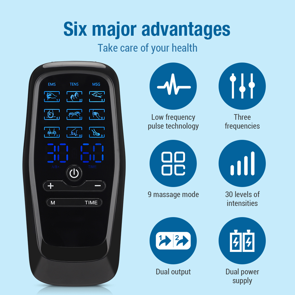EMS وحدة التحفيز الكهربائي للع - مراجعة Tens Pain Relief Unit وسعره